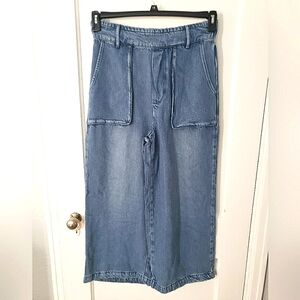 YFB Blue ChambreyWide-Leg Denim Pants Nwt Sz L